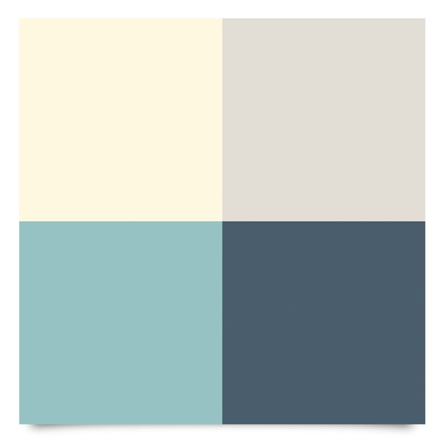 Möbelfolie - Wohnfarben Quadrate Lagune - Kaschmir Meersand Pastelltürkis Schieferblau