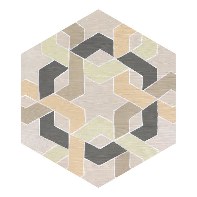 Hexagon Mustertapete selbstklebend - Zartes Orientalisches Sternenmuster