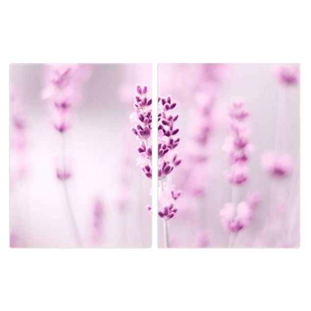 Herdabdeckplatte Glas - Zartvioletter Lavendel