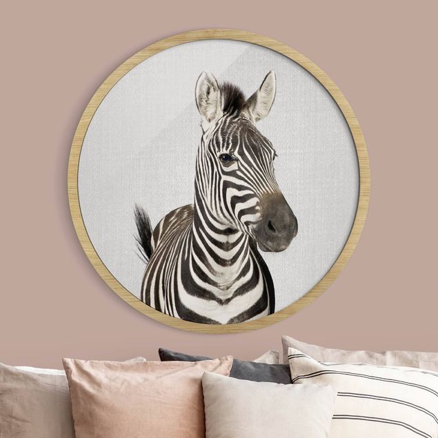 Rundes Gerahmtes Bild - Zebra Zilla