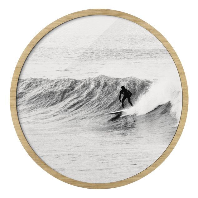 Rundes Gerahmtes Bild - Zeit zum Surfen