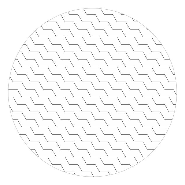 Runde Tapete selbstklebend - Zick Zack Geometrie Muster