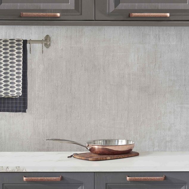Küchenrückwand 3D-Struktur - Ziegelbeton in warmen Grau